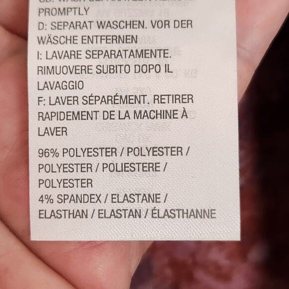 NWOT LOGO by Lori Goldstein Stretch Woven Button Front Blouse Crimson Women's S - Picture 7 of 9